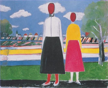  Malevich Pintura Art%C3%ADstica - dos figuras en un paisaje 1932 Kazimir Malevich resumen